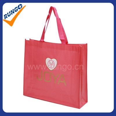 Pink color with Gold printing Non woven Laminated Bags
